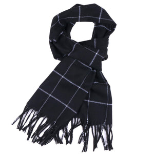 Herringbone Houndstooth Checked Pattern Cashmere Feel Classic Soft Luxurious Unisex Winter Scarf