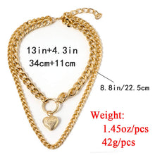 Load image into Gallery viewer, Punk Chain Chunky Necklaces for women Multilayer Collar Necklace Gold in 9 Different Styles