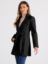 Load image into Gallery viewer, Women&#39;s Classic Stand Collar Long Sleeve Winter Belted Long Coat