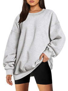 Oversized Sweatshirt for Women Fleece Crewneck Long Sleeve Loose Casual Pullover Top Fall Winter Trendy