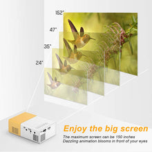 Load image into Gallery viewer, Portable Movie Projector, 1920x1080 Resolution, Smart Home Projector, Smart Video Projector for Home Game/Outdoor/Party,Compatible with HDMI,USB,TF Card,AV and Remote Control(Yellow)