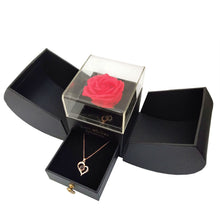 Load image into Gallery viewer, Preserved Real Rose with I Love You Necklace 100 Languages Rose Box for Valentine&#39;s Day