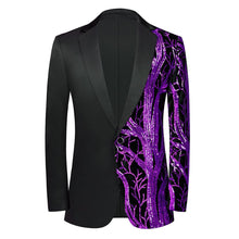 Load image into Gallery viewer, Men Black Sequin Shiny Prom Suit Jacket One Button Slim Fit, Perfect for Musicians, Event Hosts, and Event Managers