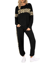 Load image into Gallery viewer, Leopard Sweatsuits Women 2 Piece Sets Crew neck Long Sleeve Tops Pants, Tracksuit with Pockets