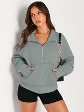 Load image into Gallery viewer, AUTOMET Womens Sweatshirts Half Zip Cropped Pullover Fleece Quarter Zipper Hoodies Fall outfits Clothes Thumb Hole