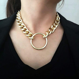 Punk Chain Chunky Necklaces for women Multilayer Collar Necklace Gold in 9 Different Styles