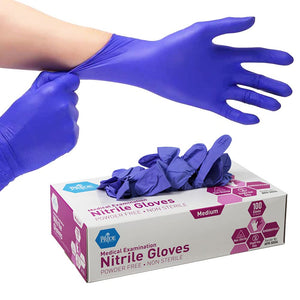 MedPride Powder-Free Nitrile Exam Gloves, Iris Blue, Multiple Choices