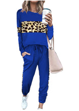 Load image into Gallery viewer, Leopard Sweatsuits Women 2 Piece Sets Crew neck Long Sleeve Tops Pants, Tracksuit with Pockets