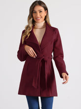 Load image into Gallery viewer, Women&#39;s Classic Stand Collar Long Sleeve Winter Belted Long Coat