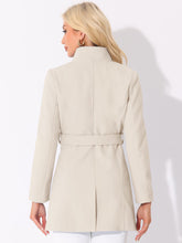 Load image into Gallery viewer, Women&#39;s Classic Stand Collar Long Sleeve Winter Belted Long Coat