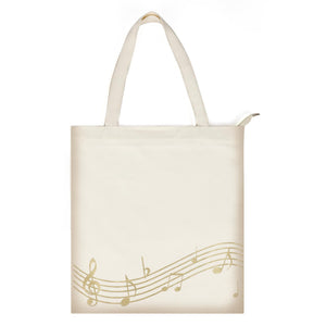 Music Notes Tote Bag,Canvas Music Handbag,Music Bag for Class,Reusable Shopping Bags,Music Gifts for Women