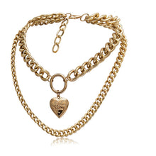 Load image into Gallery viewer, Punk Chain Chunky Necklaces for women Multilayer Collar Necklace Gold in 9 Different Styles