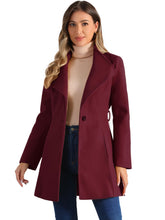 Load image into Gallery viewer, Women&#39;s Classic Stand Collar Long Sleeve Winter Belted Long Coat