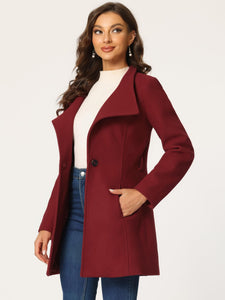 Women's Classic Stand Collar Long Sleeve Winter Belted Long Coat