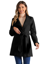 Load image into Gallery viewer, Women&#39;s Classic Stand Collar Long Sleeve Winter Belted Long Coat