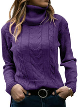 Load image into Gallery viewer, Women&#39;s Turtleneck Long Sleeve Cable Knit Sweaters for Fall &amp; Winter