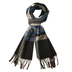 Herringbone Houndstooth Checked Pattern Cashmere Feel Classic Soft Luxurious Unisex Winter Scarf