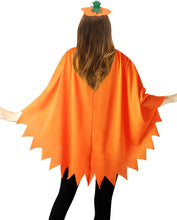 Load image into Gallery viewer, 3 PCS Pumpkin Costume for Women,Halloween Pumpkin Poncho for Adults,Halloween Costume for Women with Accessories