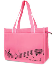 Load image into Gallery viewer, Piano Key Musical Note Tote Bag,Music Shoulder Handbag,Waterproof Nylon Cloth Womens Reusable Shopping Bags