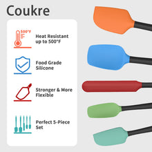 Load image into Gallery viewer, Silicone Spatula Set of 5,High Temperature Resistant, Food Grade Silicone, Dishwasher Safe, for Baking cooking (Colorful)