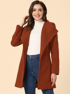 Women's Classic Stand Collar Long Sleeve Winter Belted Long Coat