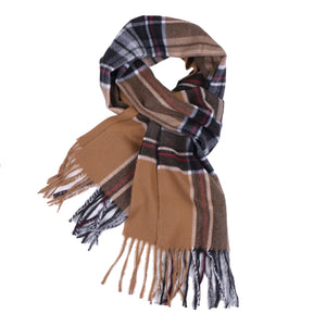 Herringbone Houndstooth Checked Pattern Cashmere Feel Classic Soft Luxurious Unisex Winter Scarf