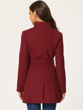 Load image into Gallery viewer, Women&#39;s Classic Stand Collar Long Sleeve Winter Belted Long Coat