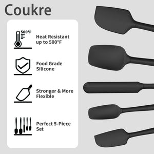 Silicone Spatula Set of 5,High Temperature Resistant, Food Grade Silicone, Dishwasher Safe, for Baking cooking (Colorful)