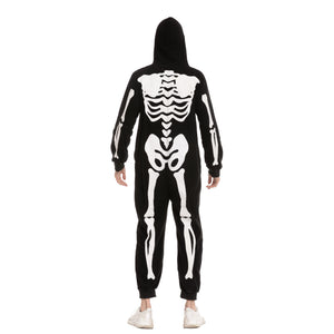 Spooktacular Creations Unisex Skeleton Family Matching Pajama Jumpsuit for Men Halloween Dress Up Party Themed Party Cosplay