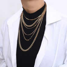 Load image into Gallery viewer, Punk Chain Chunky Necklaces for women Multilayer Collar Necklace Gold in 9 Different Styles