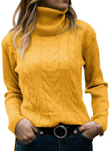 Load image into Gallery viewer, Women&#39;s Turtleneck Long Sleeve Cable Knit Sweaters for Fall &amp; Winter