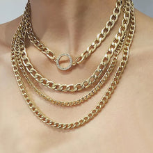 Load image into Gallery viewer, Punk Chain Chunky Necklaces for women Multilayer Collar Necklace Gold in 9 Different Styles