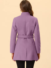 Load image into Gallery viewer, Women&#39;s Classic Stand Collar Long Sleeve Winter Belted Long Coat