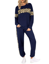 Load image into Gallery viewer, Leopard Sweatsuits Women 2 Piece Sets Crew neck Long Sleeve Tops Pants, Tracksuit with Pockets