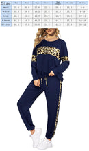 Load image into Gallery viewer, Leopard Sweatsuits Women 2 Piece Sets Crew neck Long Sleeve Tops Pants, Tracksuit with Pockets