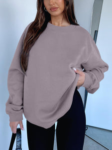 Oversized Sweatshirt for Women Fleece Crewneck Long Sleeve Loose Casual Pullover Top Fall Winter Trendy