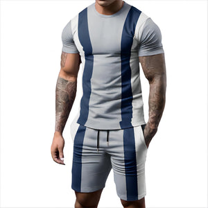 elselect Mens 2 Piece Outfits Summer Athletic Tracksuit Shorts and T-Shirt Casual Sportswear Workout Sets with Pockets