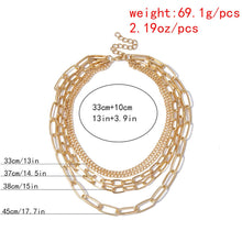 Load image into Gallery viewer, Punk Chain Chunky Necklaces for women Multilayer Collar Necklace Gold in 9 Different Styles