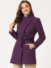 Load image into Gallery viewer, Women&#39;s Classic Stand Collar Long Sleeve Winter Belted Long Coat