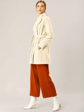 Load image into Gallery viewer, Women&#39;s Classic Stand Collar Long Sleeve Winter Belted Long Coat