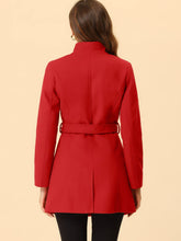 Load image into Gallery viewer, Women&#39;s Classic Stand Collar Long Sleeve Winter Belted Long Coat