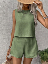 Load image into Gallery viewer, Round Neck Sleeveless Top and Shorts Set in 5 Colors