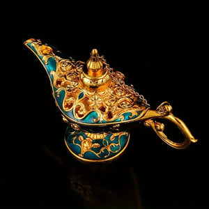 Classic Aladdin's Lamp: Enchant Your Home with Timeless Magic - Golden Blue