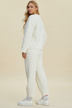 Load image into Gallery viewer, Double Take Full Size Texture Round Neck Long Sleeve Top and Pants Set