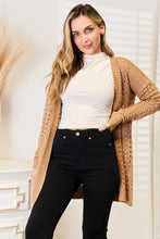 Load image into Gallery viewer, Woven Right Openwork Horizontal Ribbing Open Front Cardigan