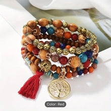 Load image into Gallery viewer, Bohemian Boho Tassel Multilayer Bracelet Hand Jewelry Handmade Turquoise Stone With Tree Of Life Pendant - 2 Colors