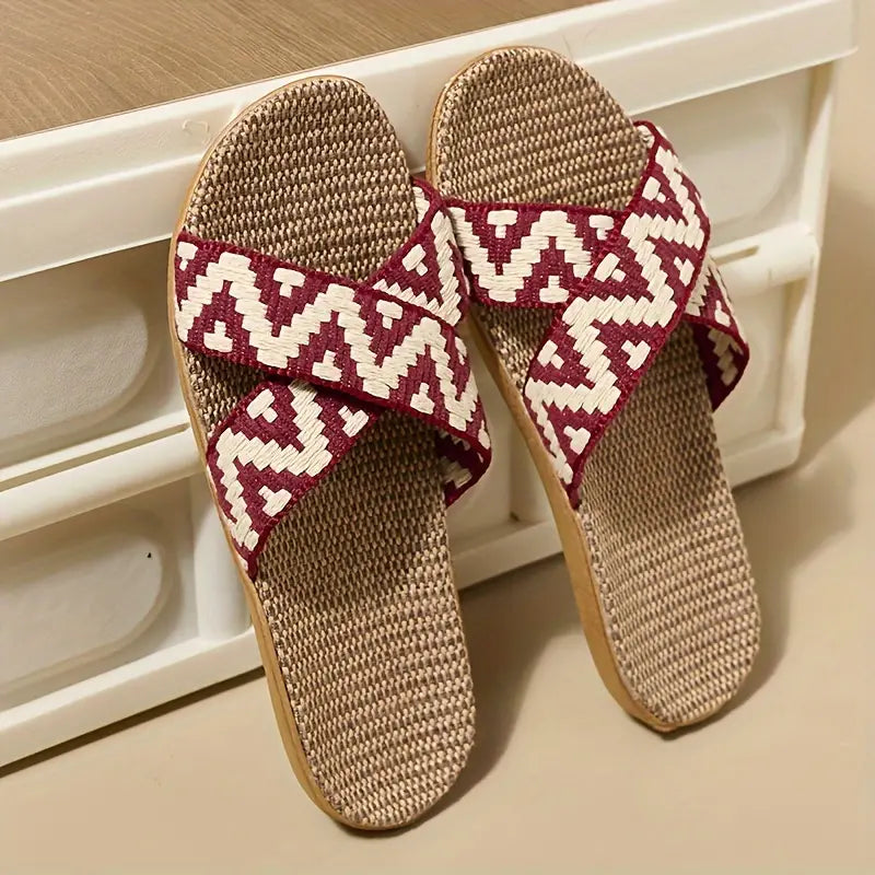 Summer Slides - Breathable Open Toe, Easy Slip-On, Soft and Cushioned Comfortable Flat Shoes