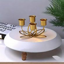 Load image into Gallery viewer, Elegant European For Lotus Flower 4-Cup Iron Candle Holder - Perfect For Dining &amp; Kitchen Decor