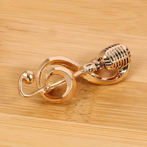 1pc Music Mic Brooch Pin - Elegant Music-Themed Accessory with Functional Microphone Pin for Musicians and Music Lovers