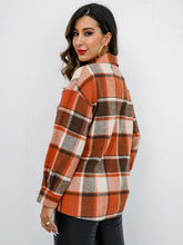 Load image into Gallery viewer, Shiny Plaid Button Up Collared Neck Jacket in 4 Colors